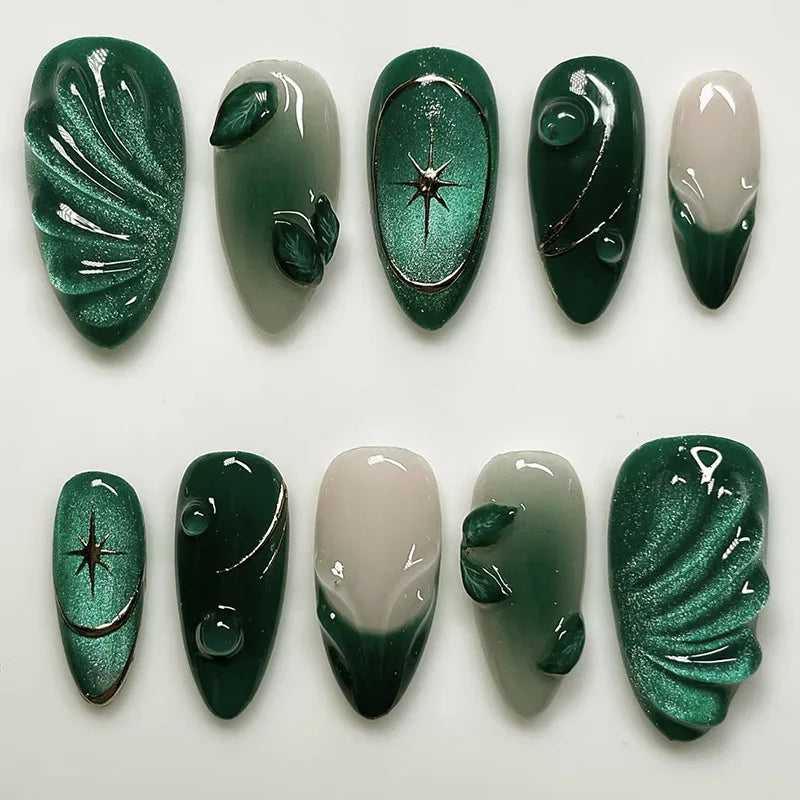 24 pièces ongles en 3D - couleurs multiples